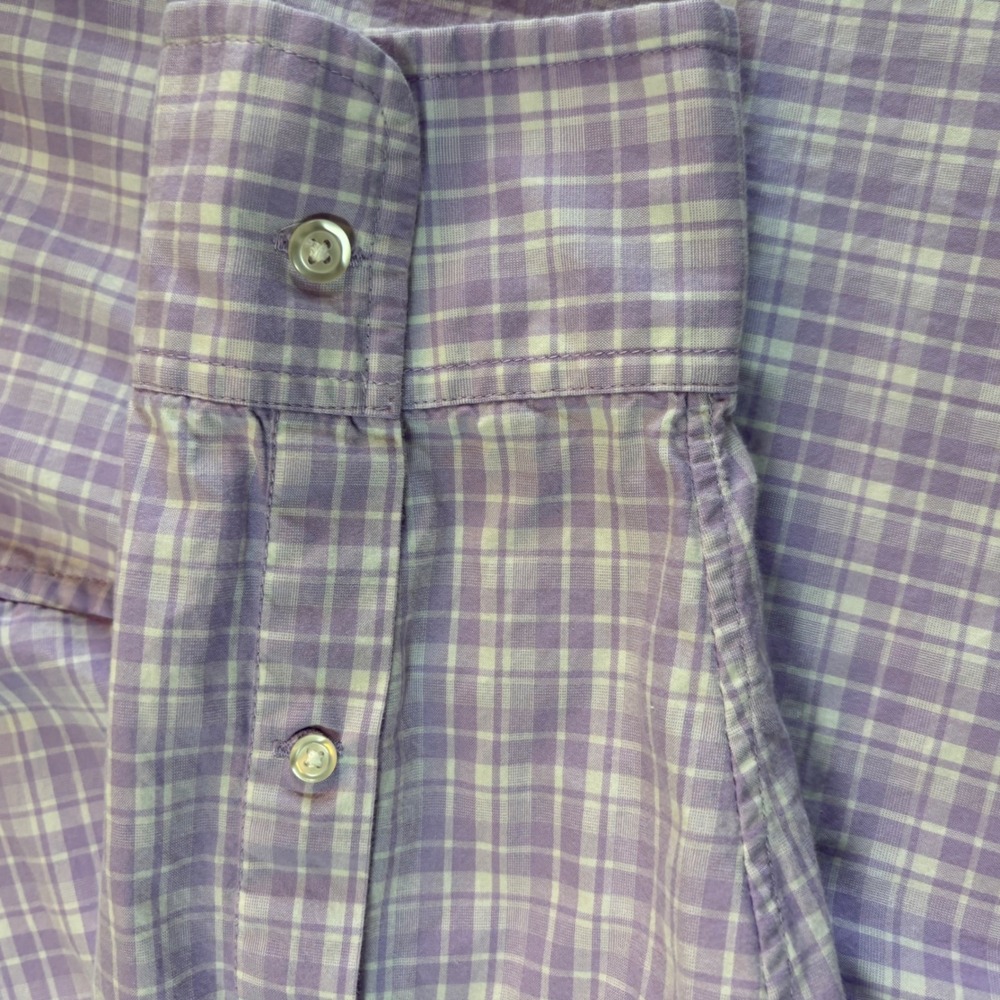 Bonobos Button Down Shirt XXL Long Purple White Plaid Standard Fit Long Sleeve - Picture 4 of 9